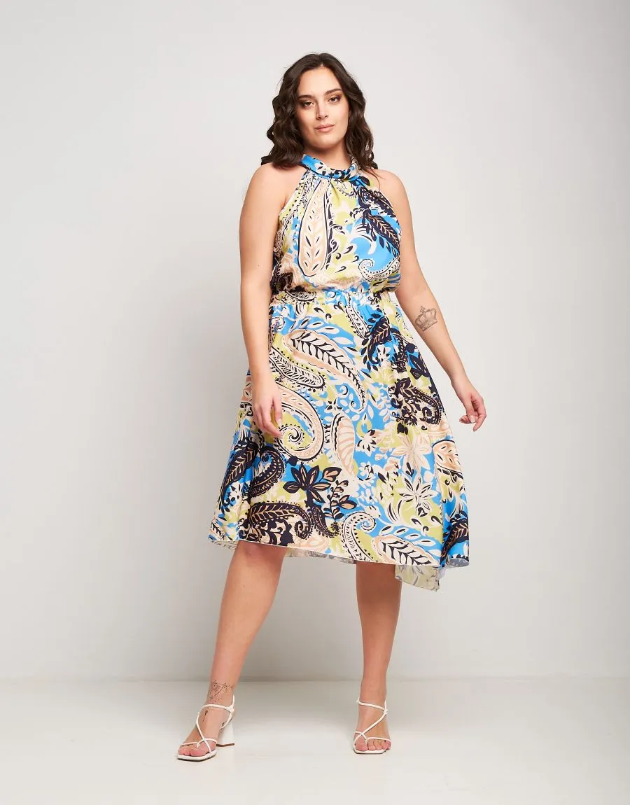 Vestito con scollo all'americana