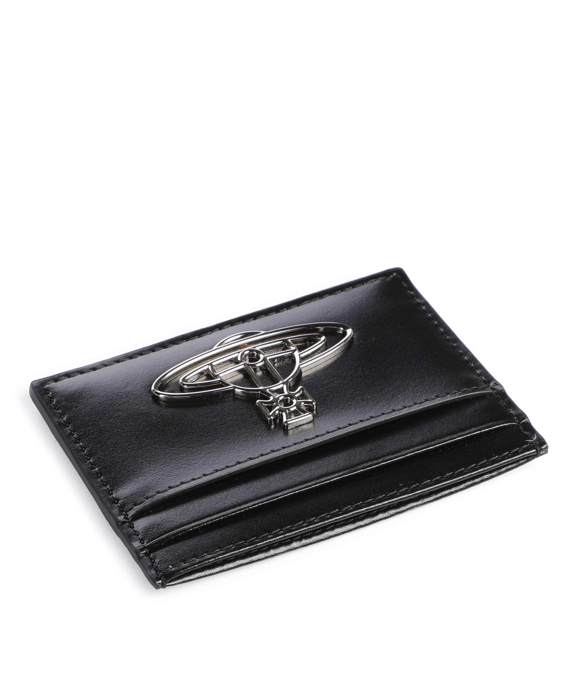  Vivienne Westwood Silky Porta carte di credito pelle di vacchetta finemente grana nero  