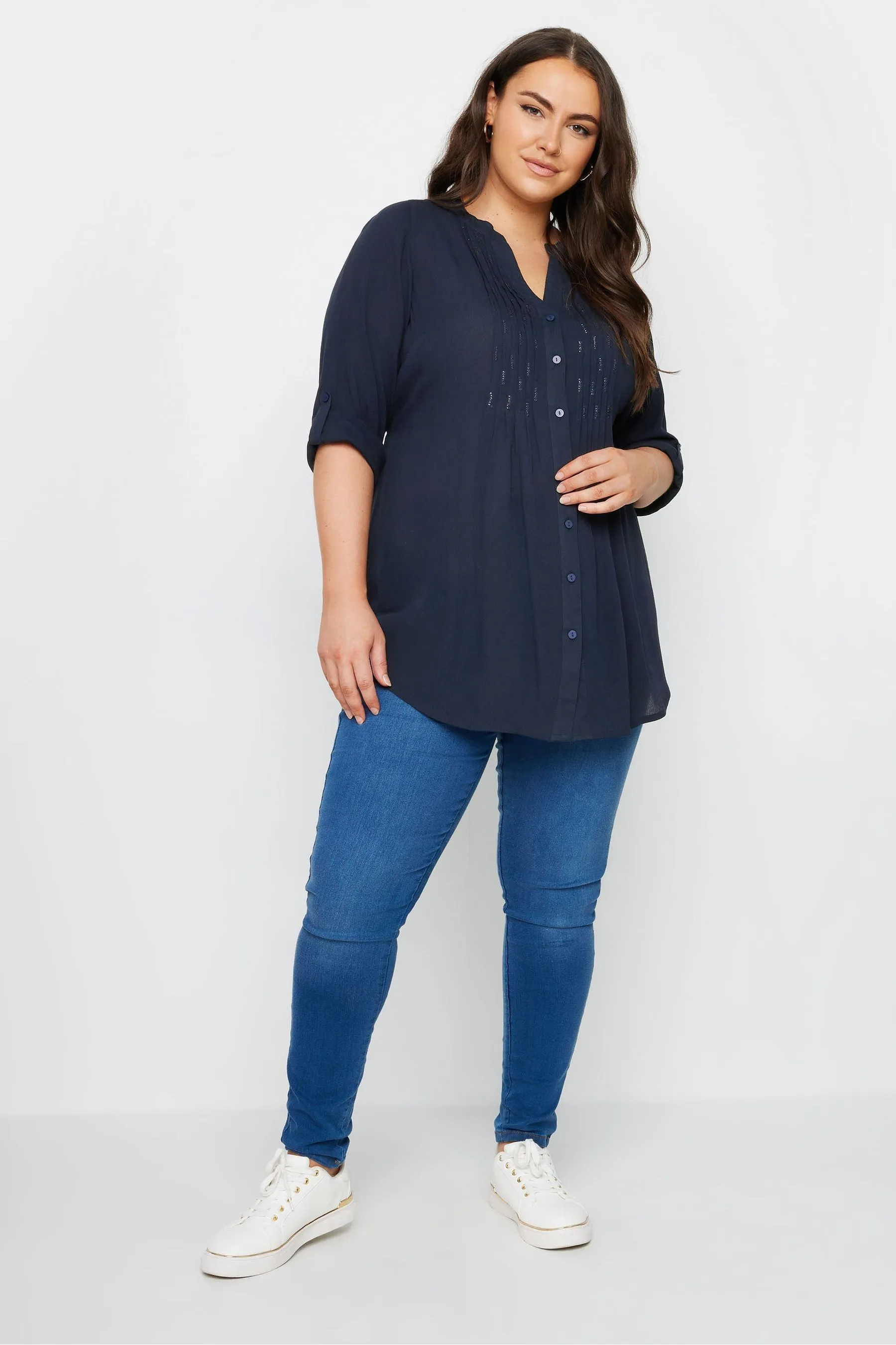 Yours Curve - Camicia decorata con pinze