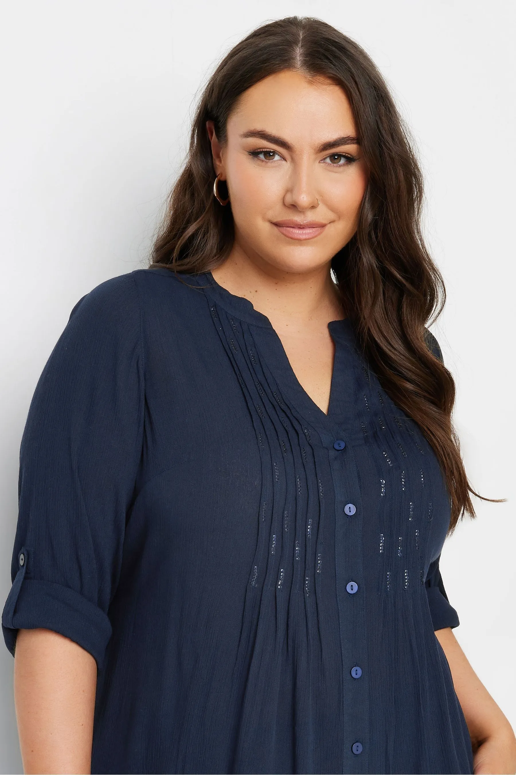 Yours Curve - Camicia decorata con pinze