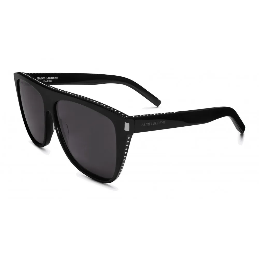 Yves Saint Laurent - Occhiali da Sole New Wave SL 1/F Stars Wellington Quadrati Full Cristalli - Neri - Saint Laurent Eyewear